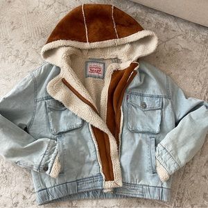 Levis® Mixed Media High Pile Sherpa Fleece Lined Denim Jacket, M